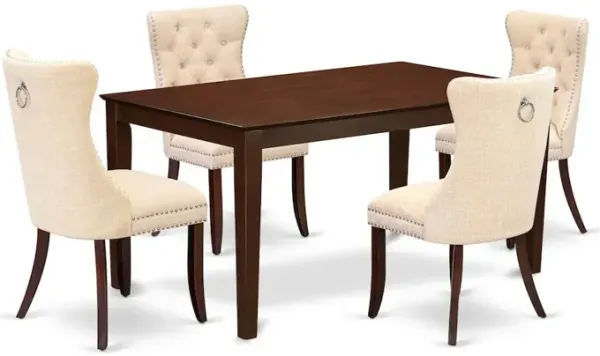 5 Piece Kitchen Table & Chairs Set Consists of a Rectangle Modern Dining Table