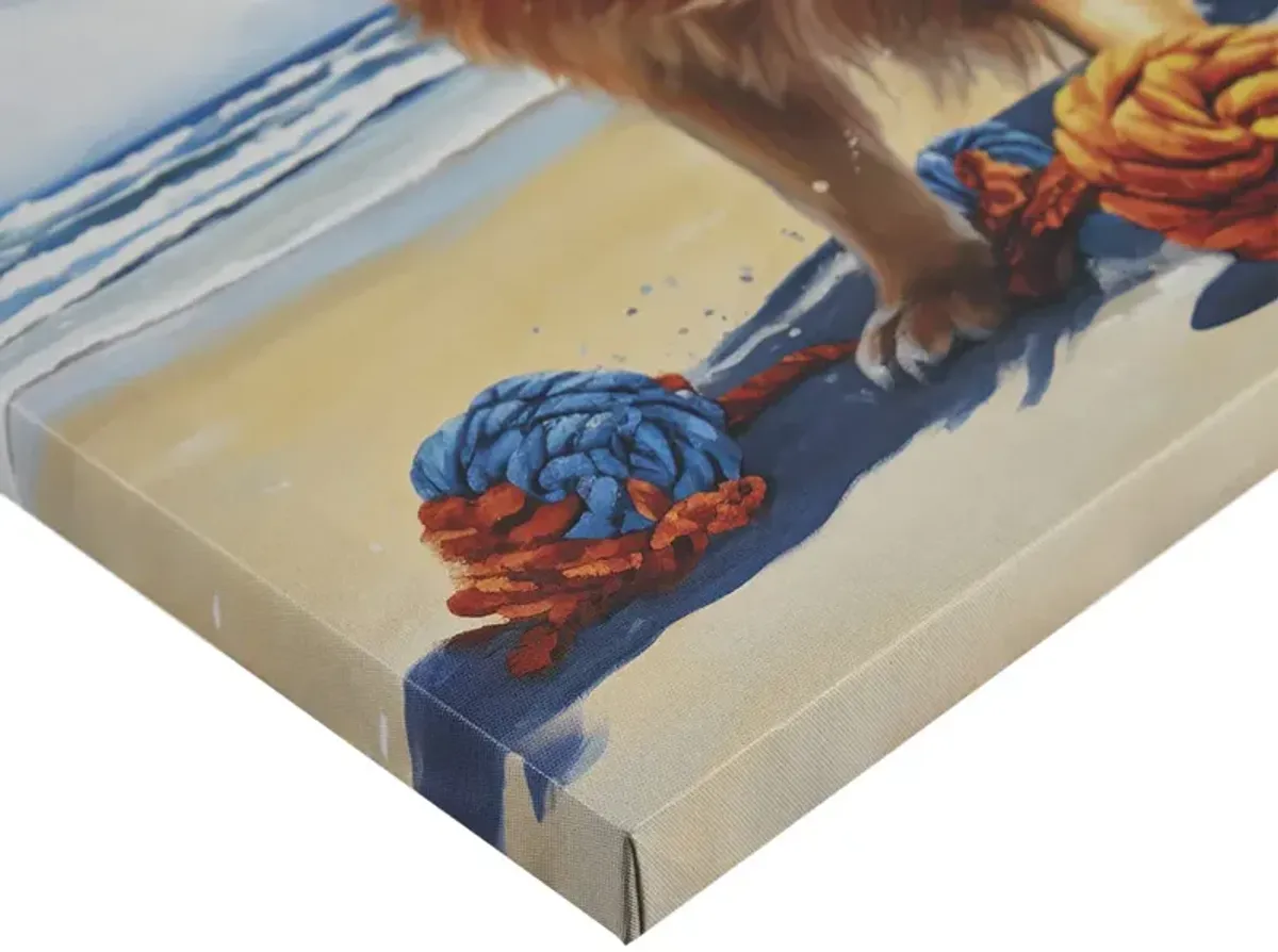 Gracie Mills Betty Beach Day Dog Canvas Wall Art