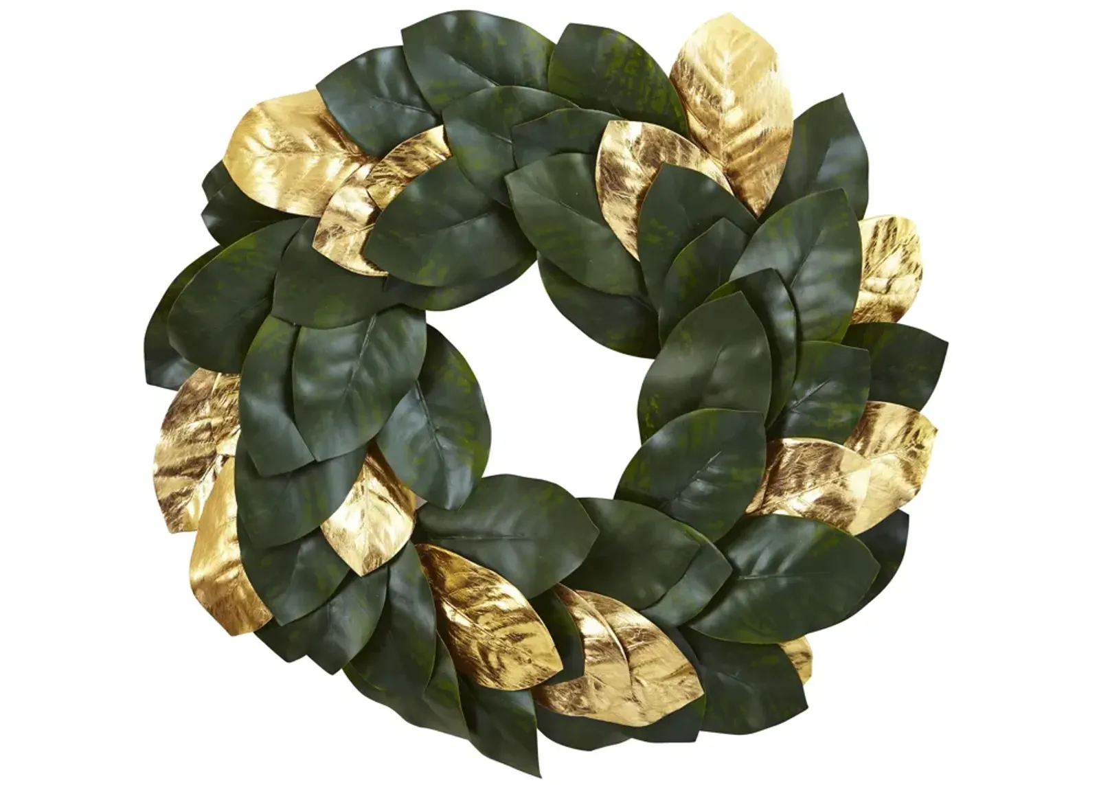 HomPlanti 22" Golden Leaf Magnolia Wreath