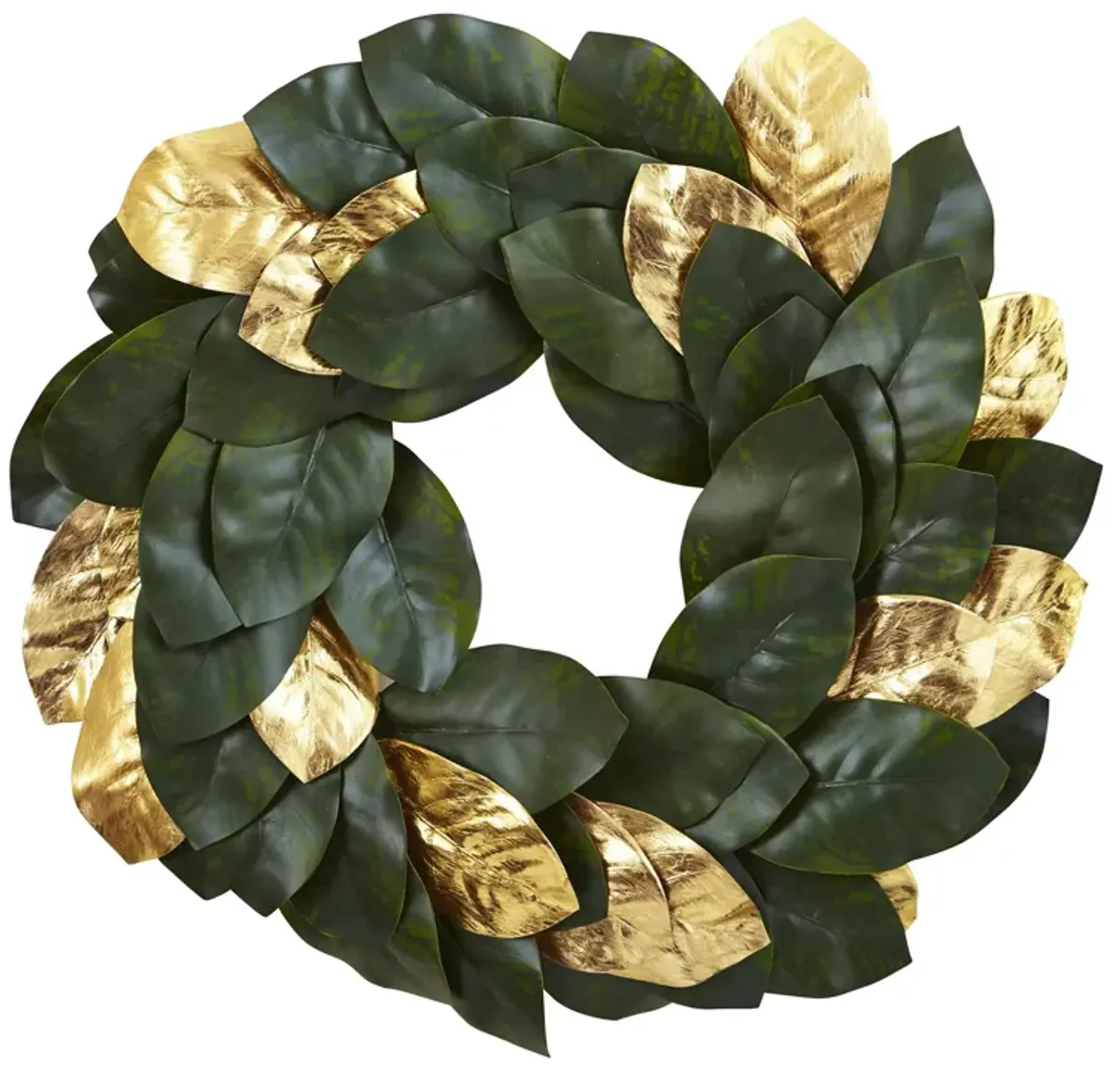 HomPlanti 22" Golden Leaf Magnolia Wreath