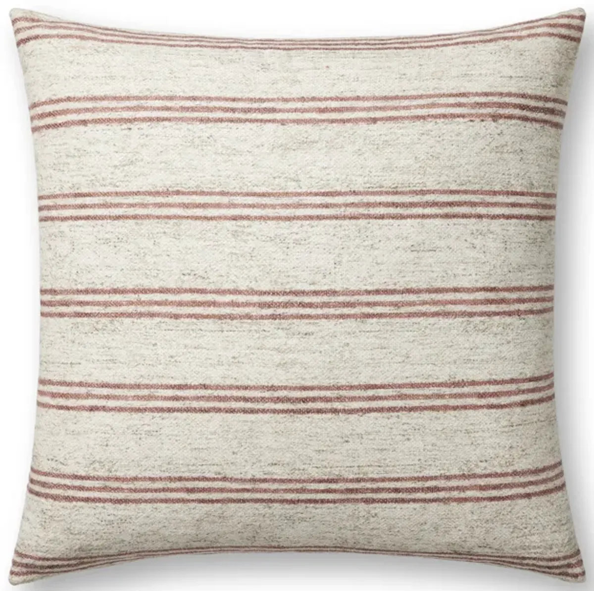 Zephyr PAL0040 Natural/Wine 22''x22'' Polyester Pillow by Amber Lewis x Loloi