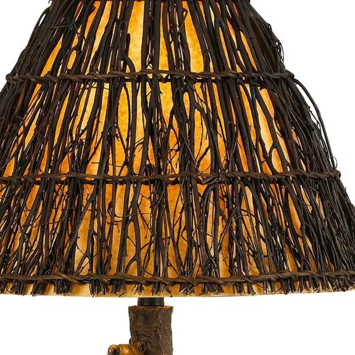 Hivvago 30" Bronze Table Lamp With Brown Empire Shade