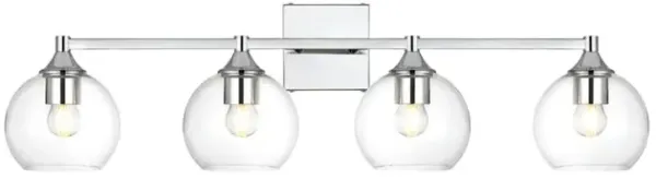 Living District Foster 4 light Chrome and Clear Bath Sconce