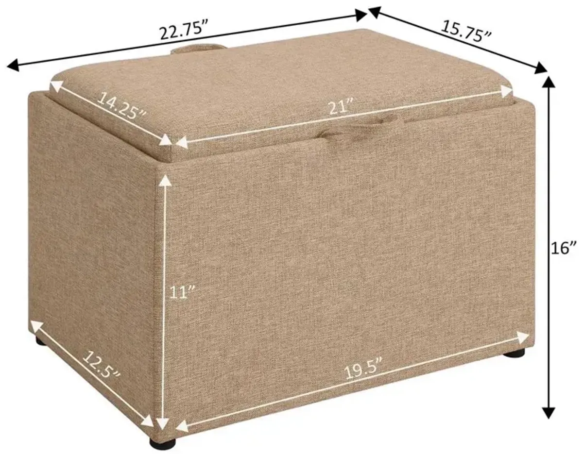 Convience Concept, Inc. Designs4Comfort Accent Storage Ottoman with Reversible Tray