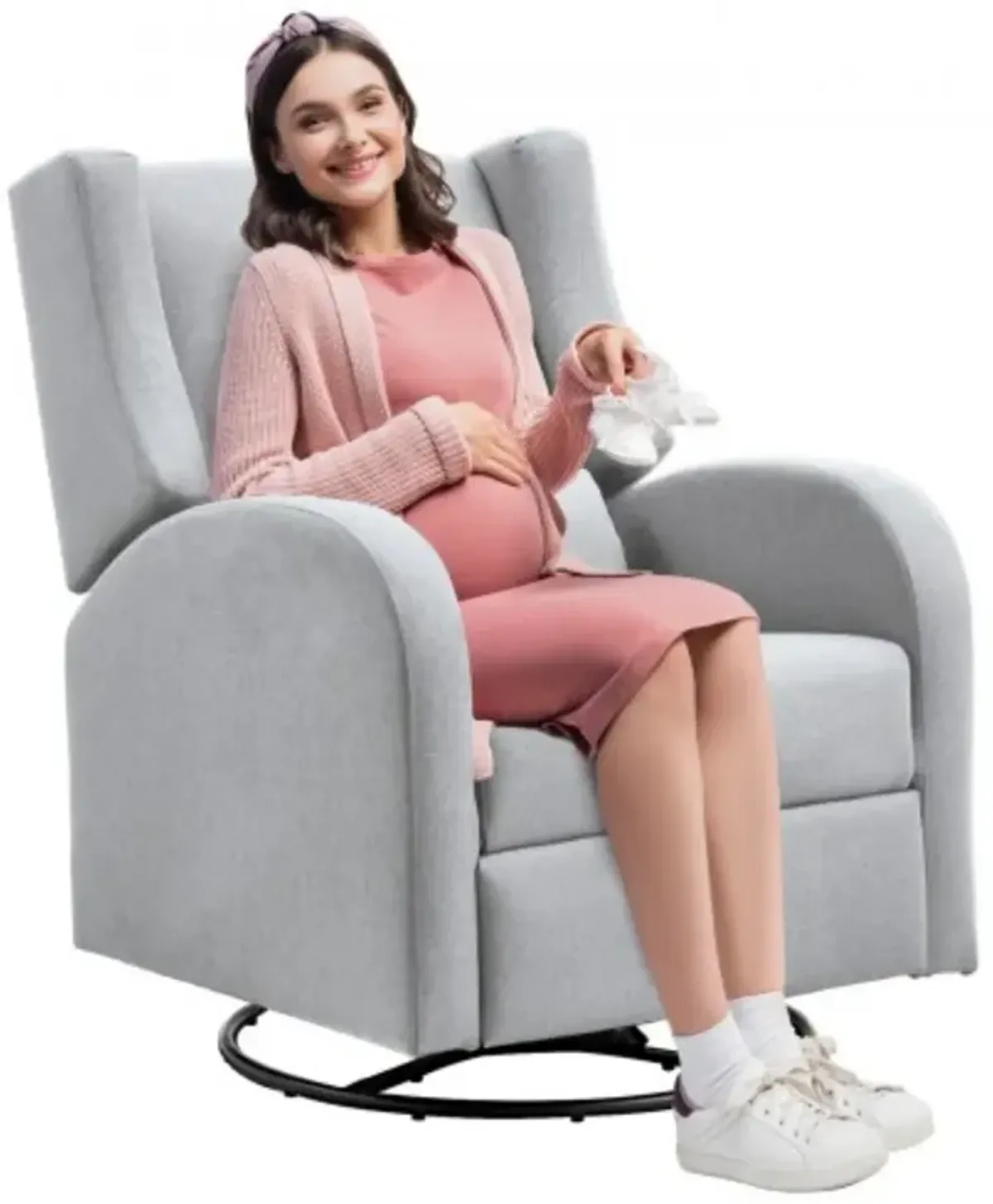 Swivel Glider Recliner with USB Port – Electric Power Recliner Rocking Chair, 250 lbs Weight Capacity, Polyester Fabric