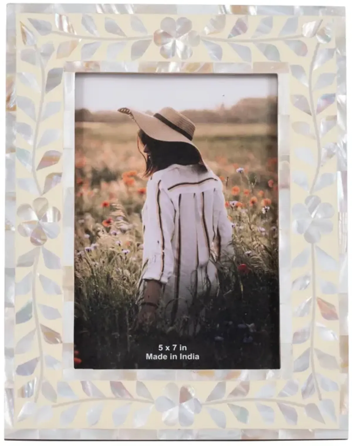 5x7 Ivory Mother of Pearl Photo Frame