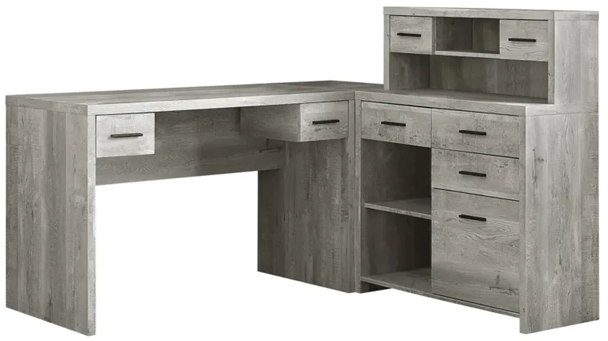 Monarch Specialties Computer Desk, Home Office, Corner, Left, Right Set-Up, Storage Drawers, L Shape, Work, Laptop, Laminate, Grey, Contemporary, Modern