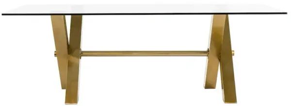 Modrest Dandy - Modern Golden & 15mm Glass Dining Table
