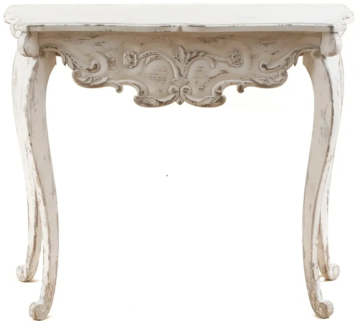 LuxenHome Vintage Off White Wood Console and Entry Table