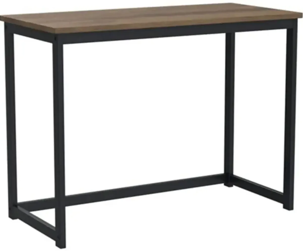 Compact Modern Laptop Desk with Metal Frame and Wood Top for Home Office