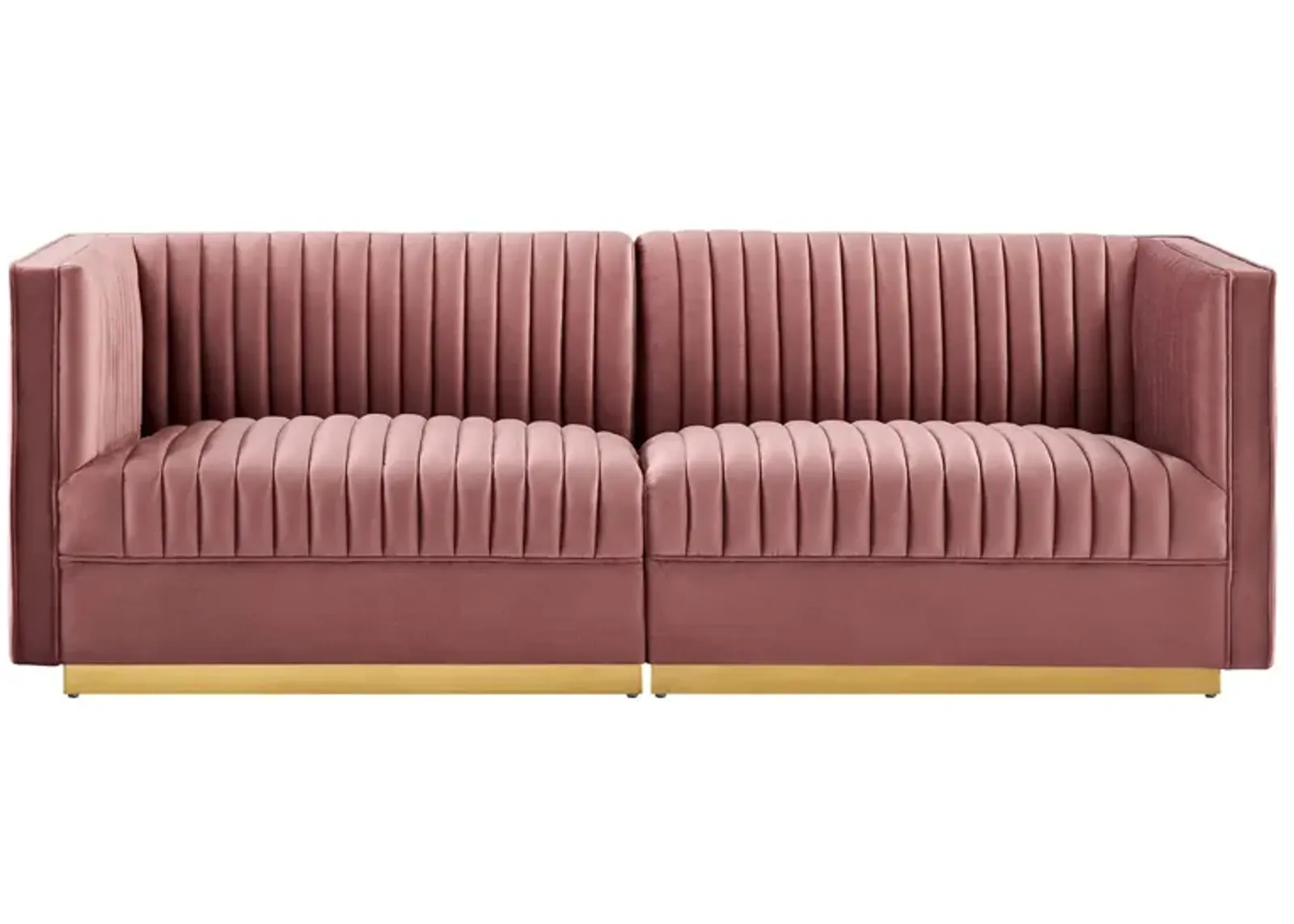 Sanguine Channel Tufted Performance Velvet Modular Sectional Sofa Loveseat