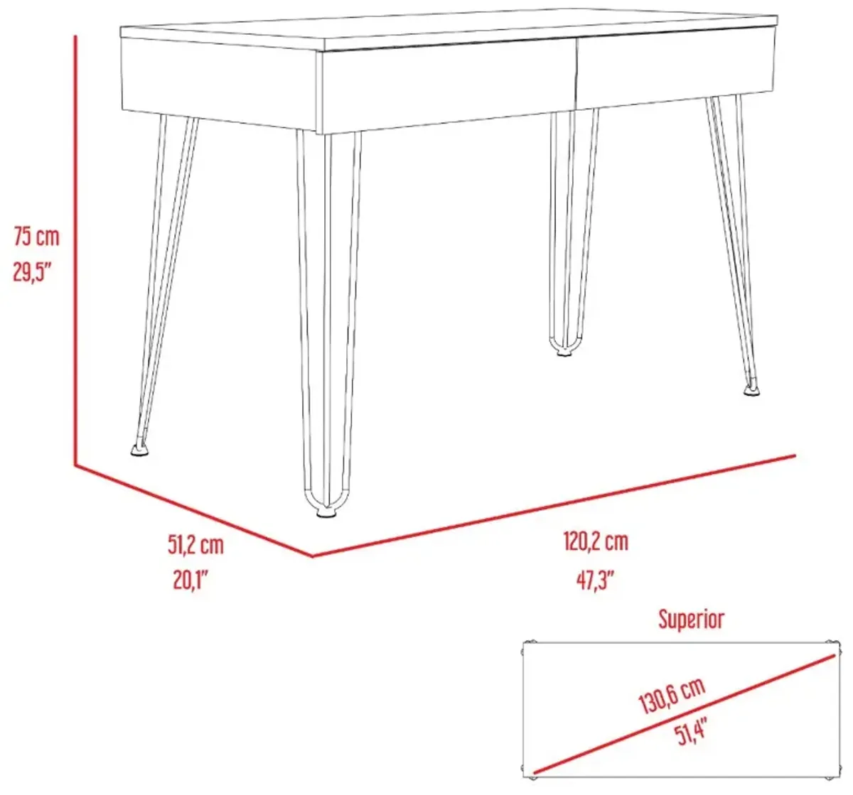 Desk Hinsdale, Office, Smoky Oak