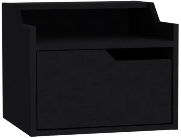 Floating Nightstand, Modern Dual-Tier Design with Spacious Single Drawer Storage