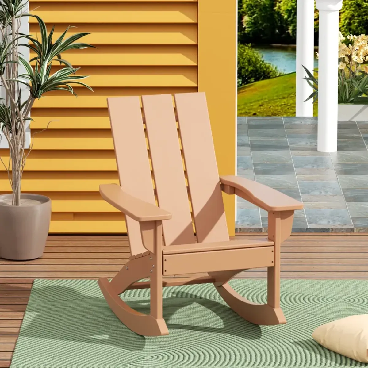 WestinTrends Modern Adirondack Outdoor Rocking Chair