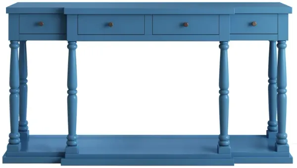 Merax Retro Senior Console Table for Hallway Living Room Bedroom with 4 Front Facing Storage Drawers and 1 Shelf