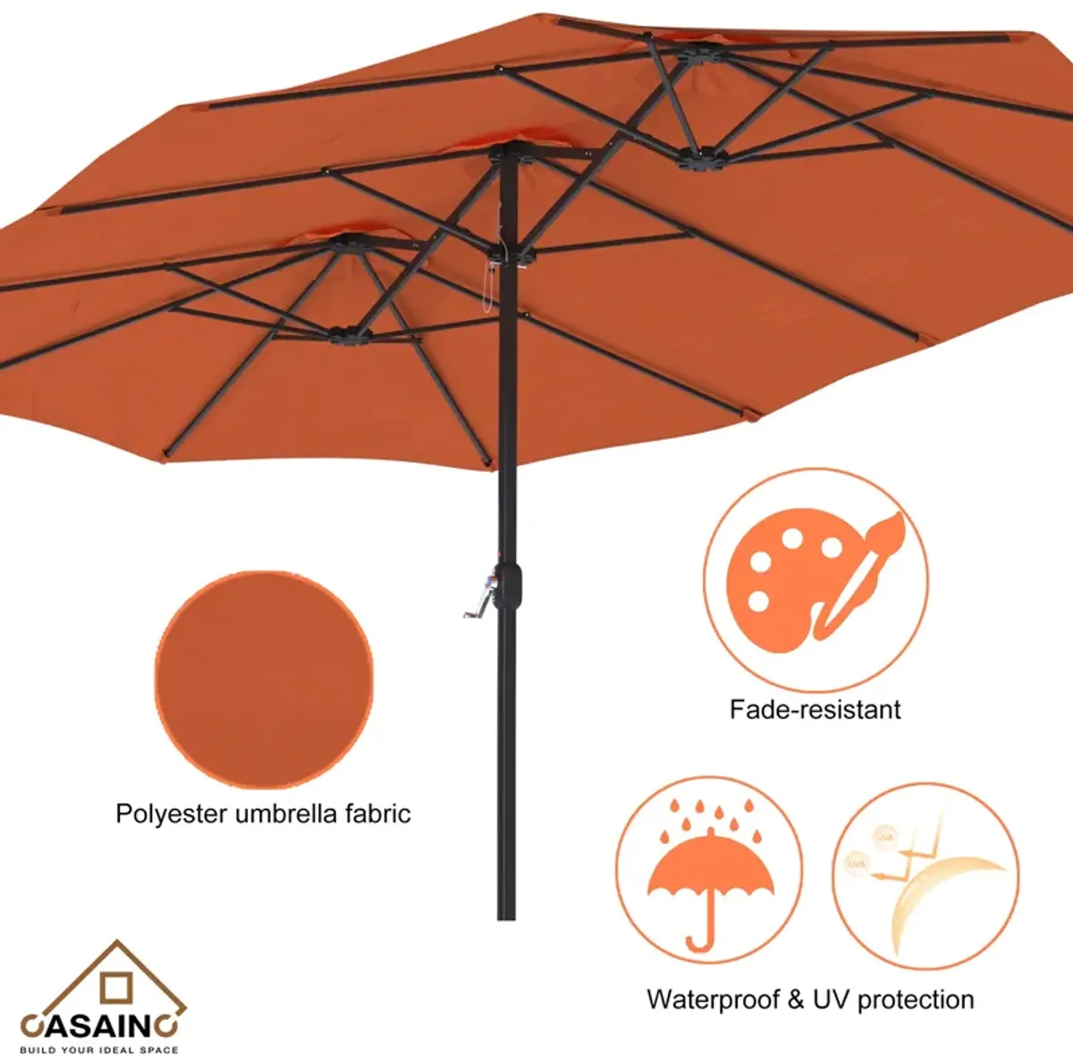 15ft Patio Maket Umbrella with base