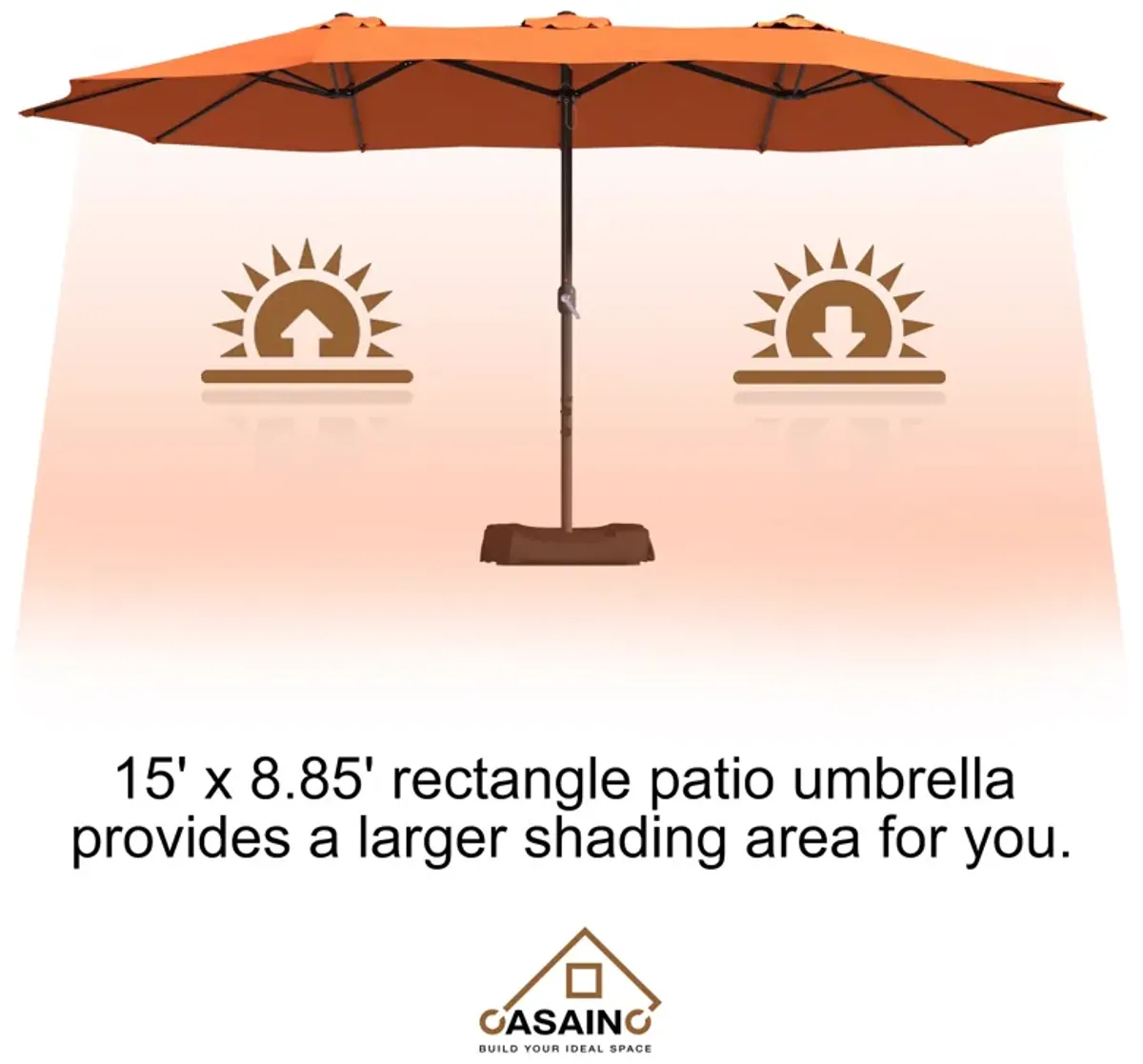 15ft Patio Maket Umbrella with base