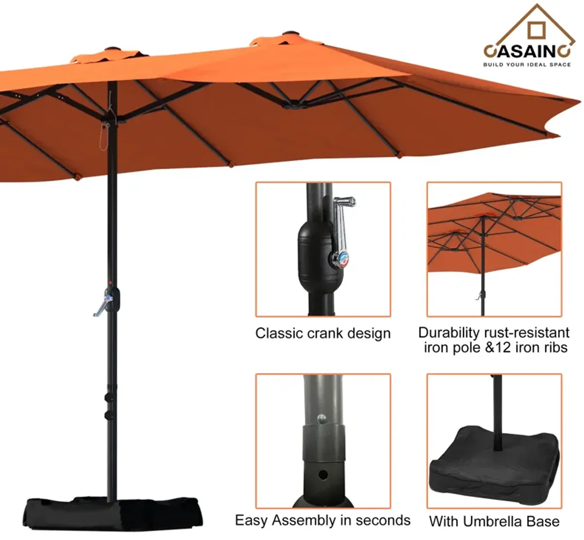 15ft Patio Maket Umbrella with base