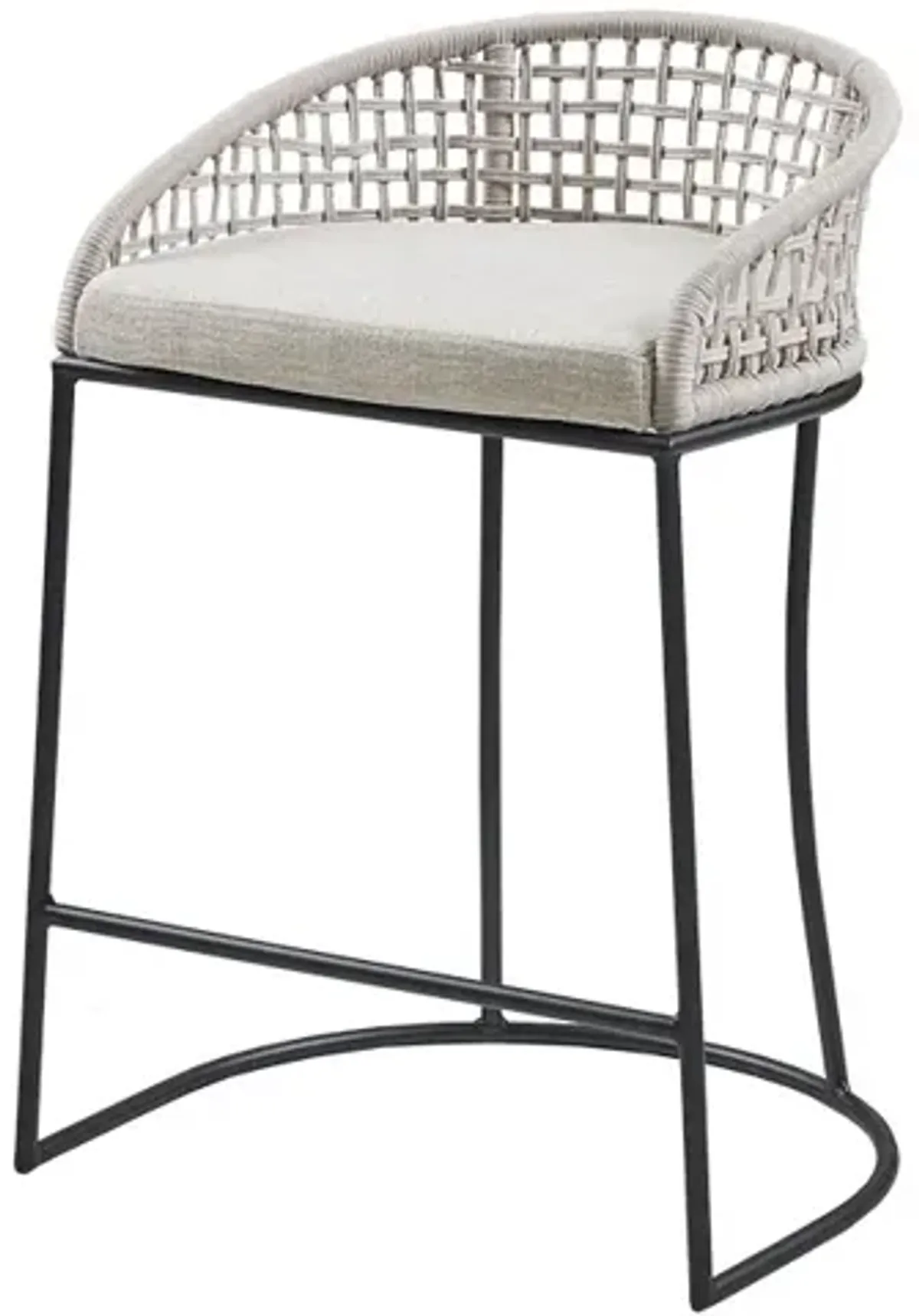 Gracie Mills Stephan Woven Rope Back Counter Stool 25"