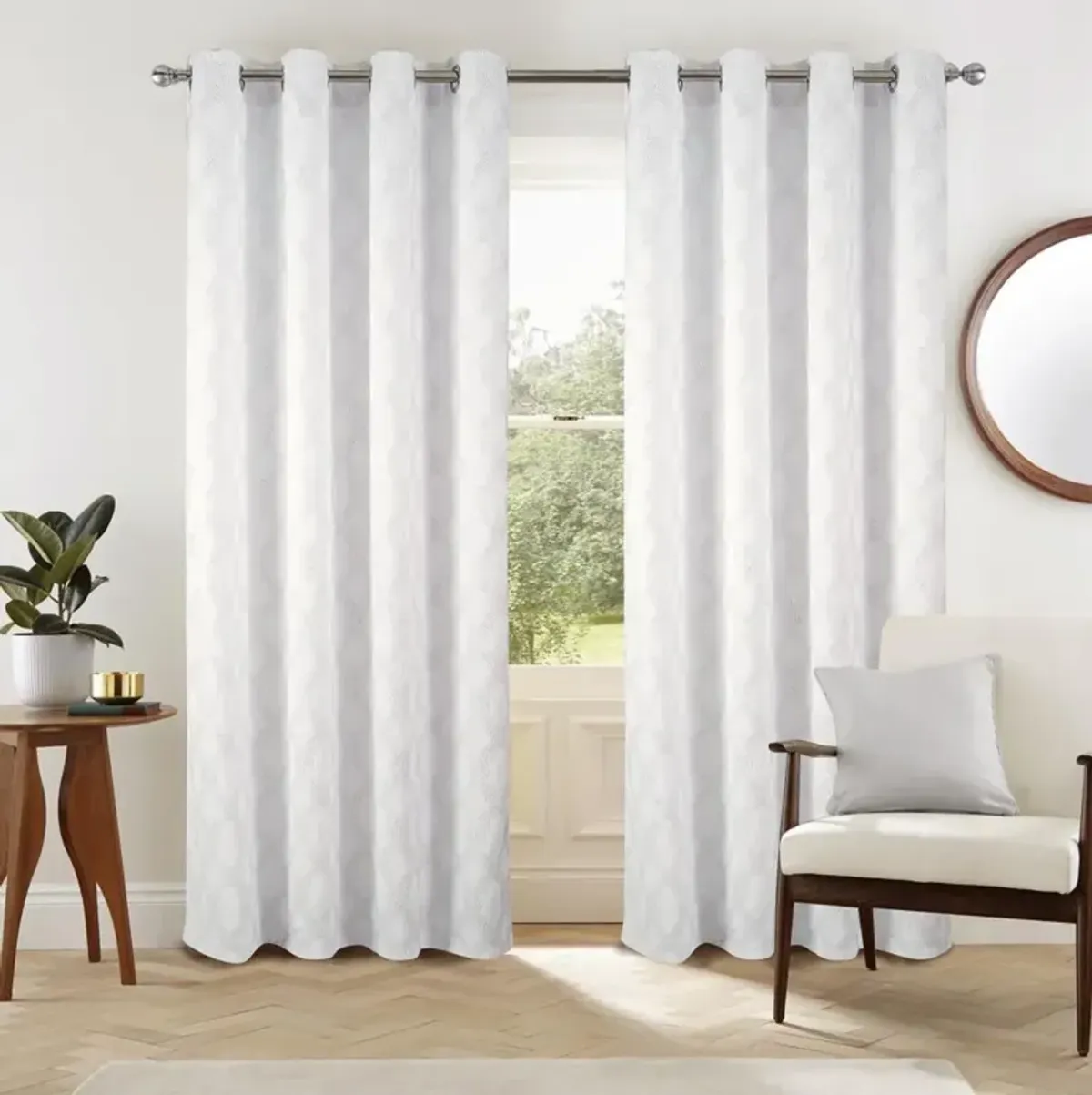 Oliva Gray Jansen Rubber Blackout Grommet Panel - 54x90" White