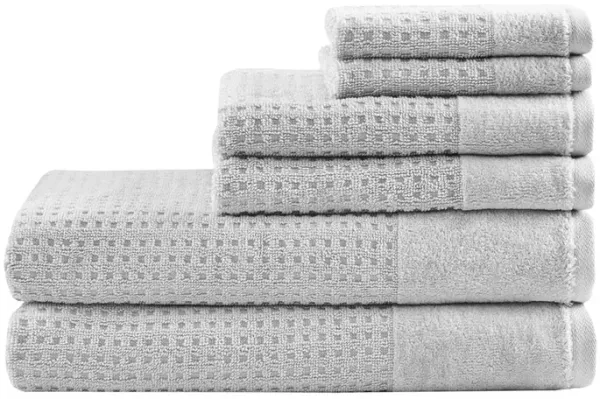Gracie Mills Dionne Cotton Waffle Jacquard Antimicrobial Bath Towel 6 Piece Set