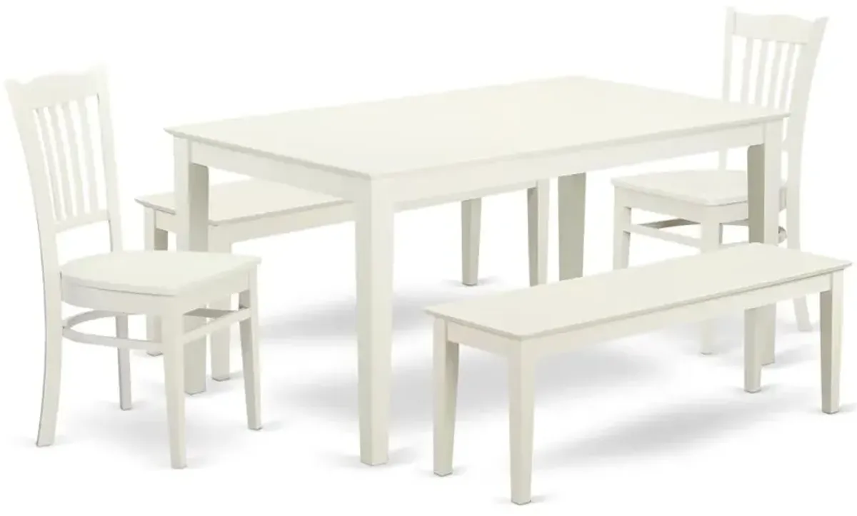 Dining Room Set Linen White, CAGR5C-LWH-W