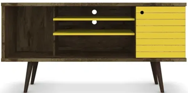 Liberty Medium TV Stand in Brown and Yellow