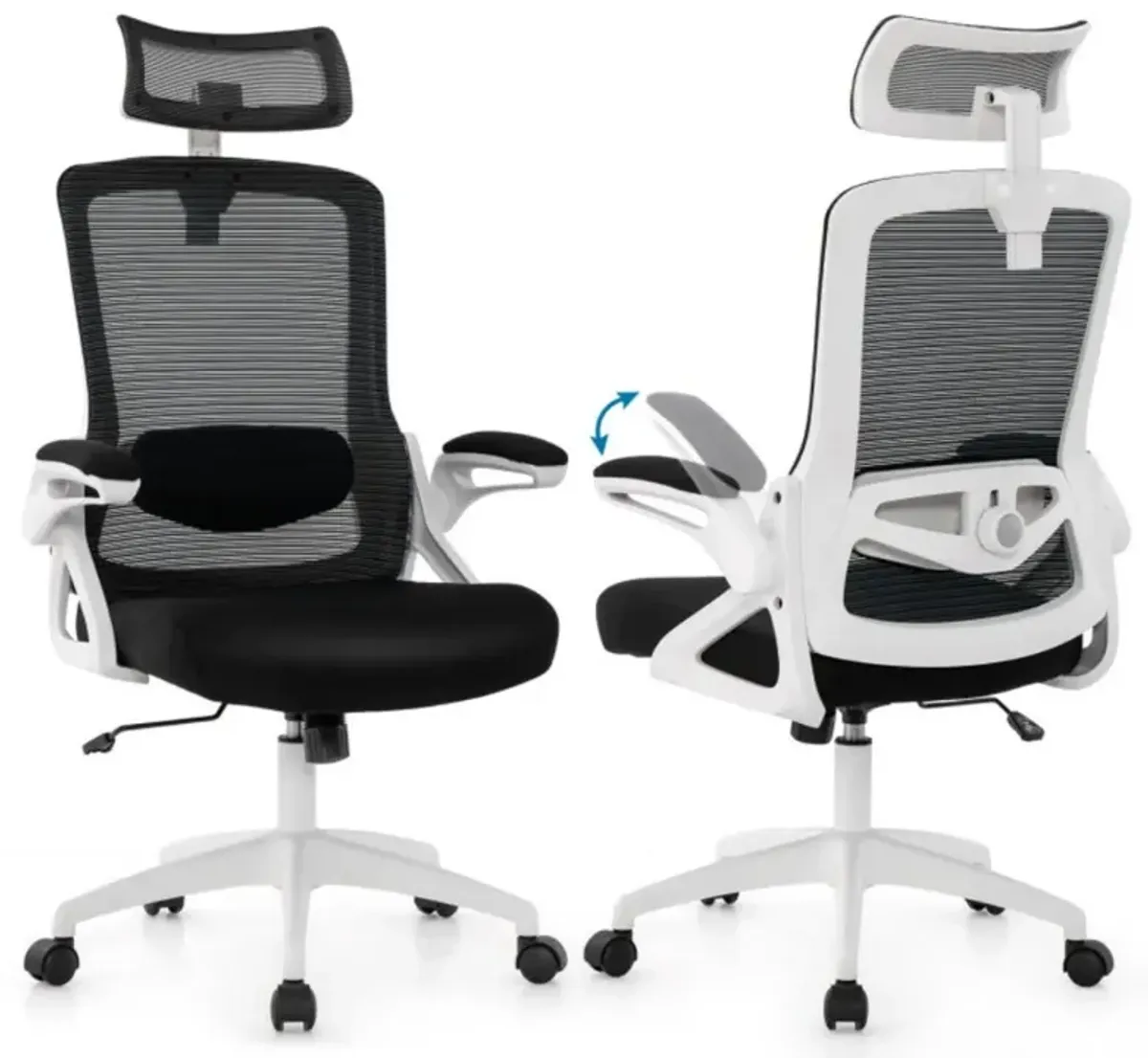 Adjustable Swivel Task Chair Ergonomic Office Chair with Adjustable Lumbar Support