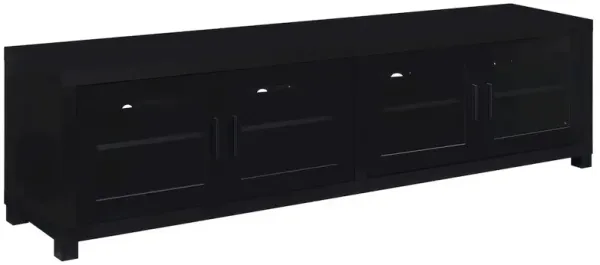 Jupiter 4-door Engineered Wood 79-inch TV Stand Black