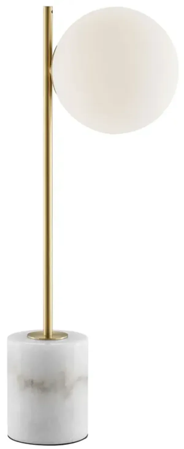 Anechdoche Table Lamp Gold and White Metal, Glass and Marble LED Light