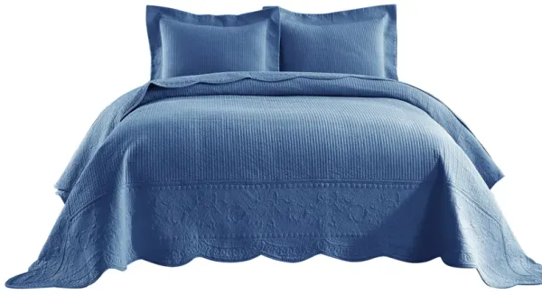 MarCielo 3 PCS 100% Cotton Oversized Bedspread Set Lightweight Quilt Set TG - King