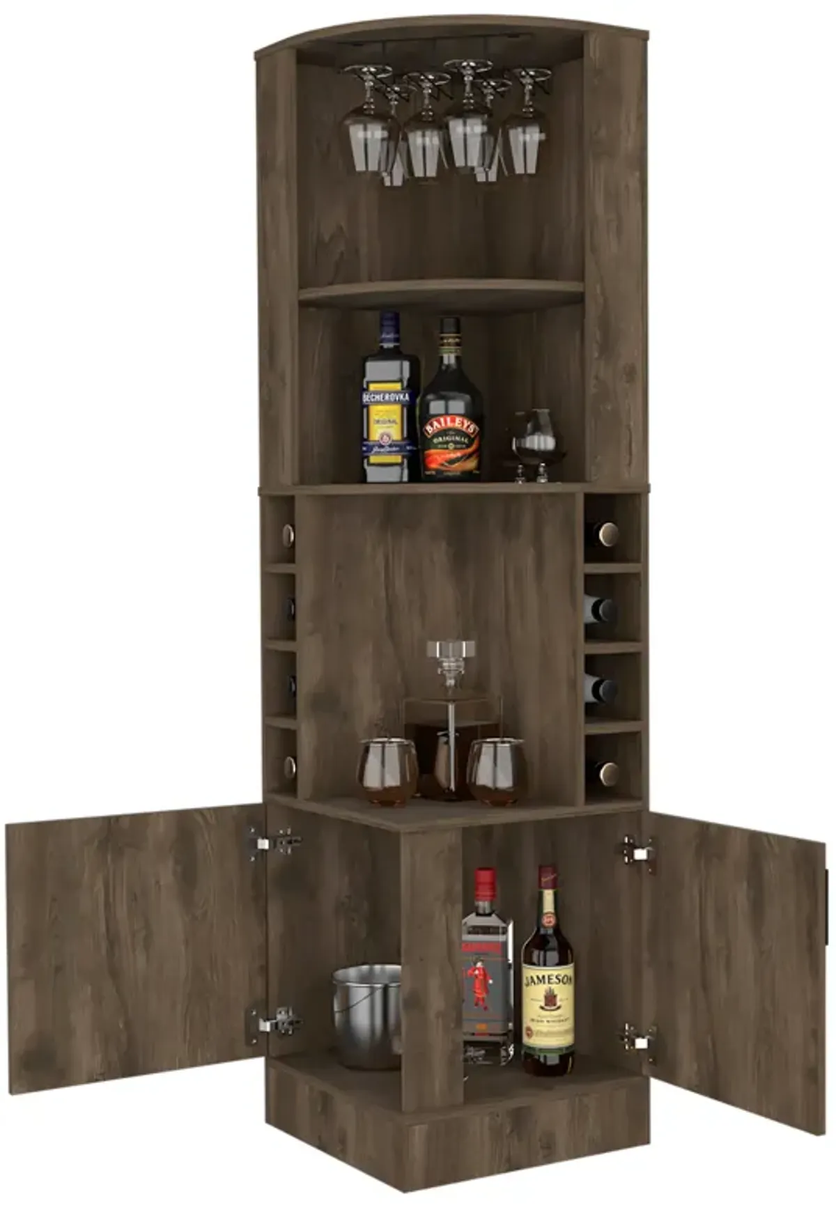 Seattle Corner  Bar Cabinet