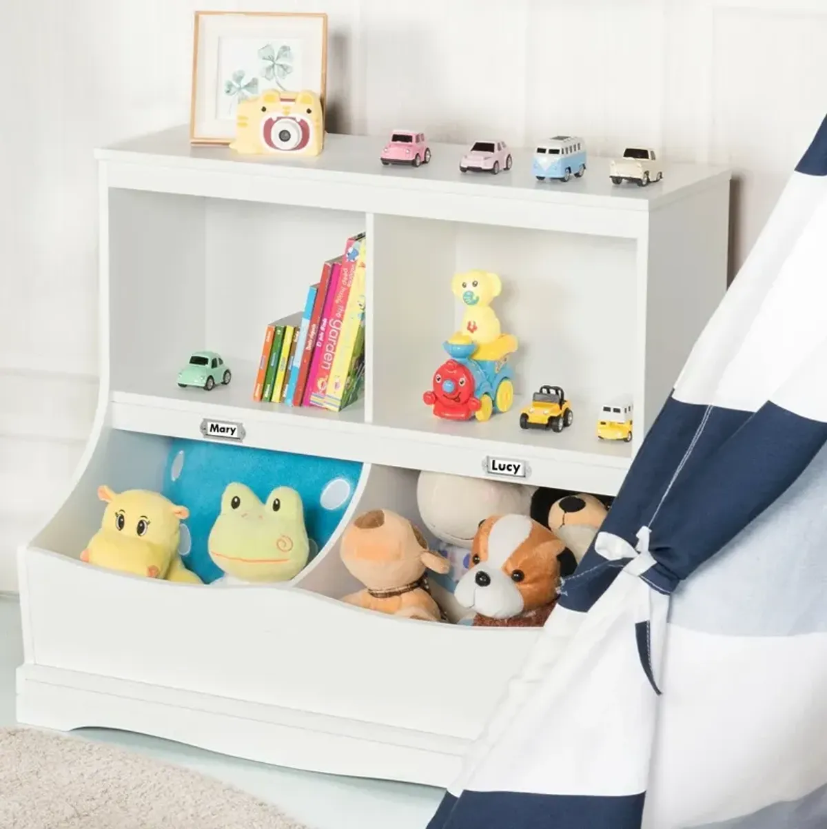 Kids Floor Cabinet Multi-Functional Bookcase