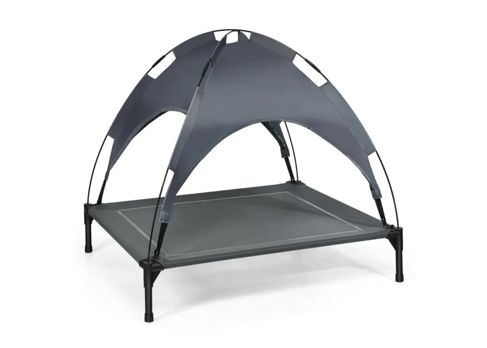 Hivvago Portable Elevated Outdoor Pet Bed with Removable Canopy Shade