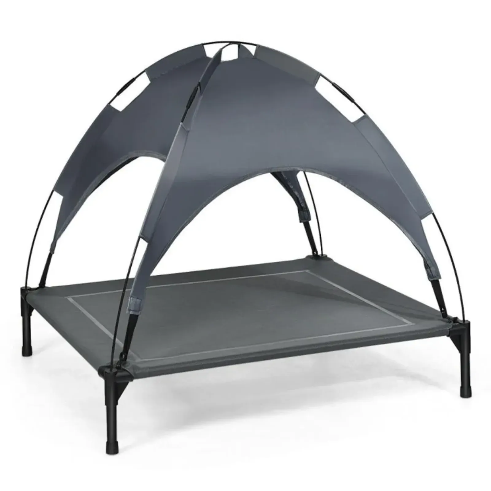 Hivvago Portable Elevated Outdoor Pet Bed with Removable Canopy Shade