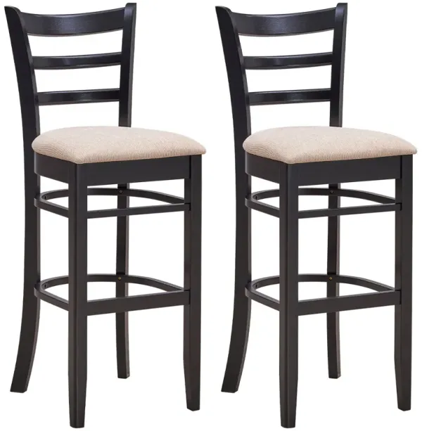 Bar Chairs with Ergonomic Backrest and Comfy Footrest and Soft Padded Seat