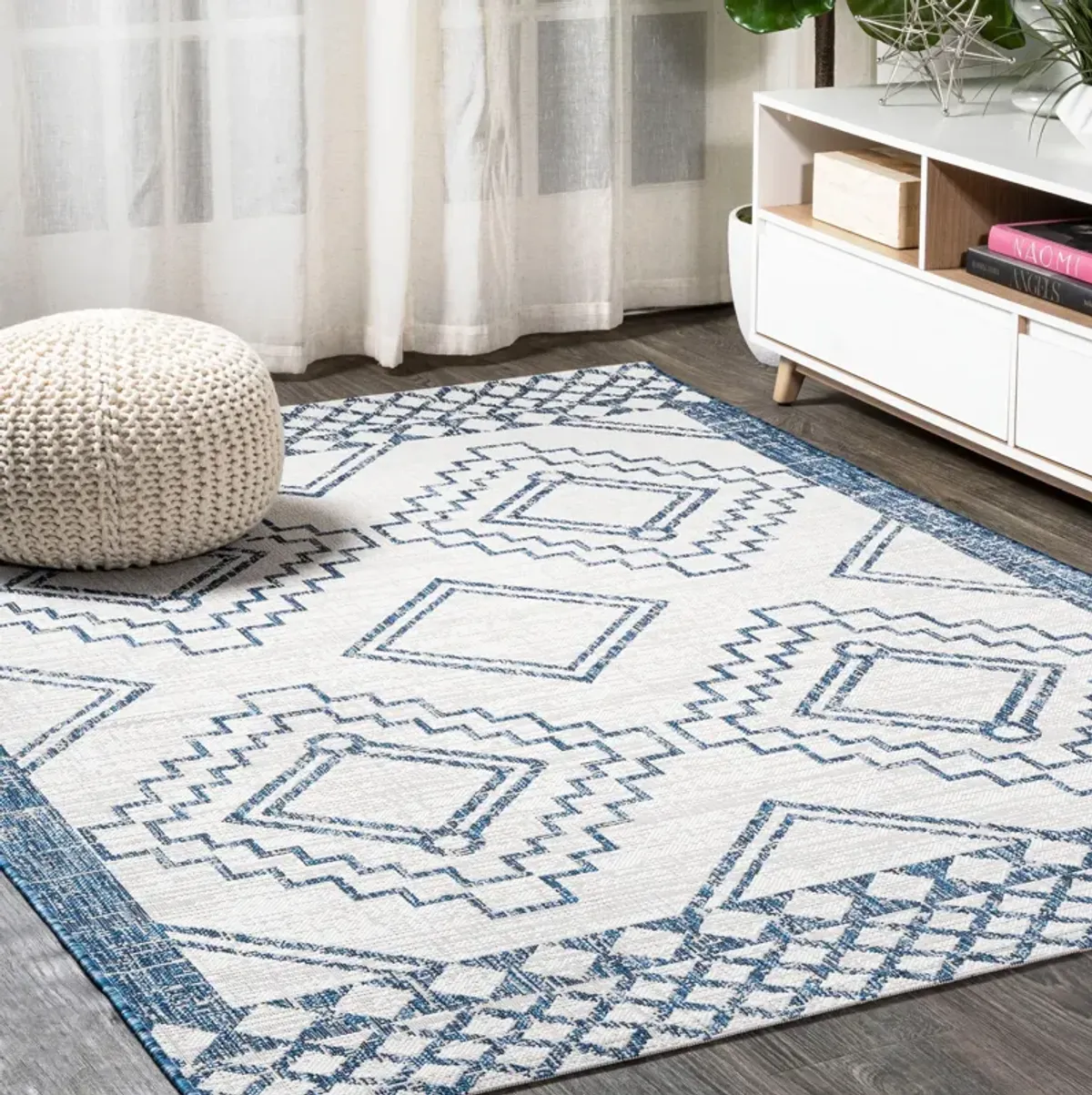 Marokko Diamond Tribal Medallion Indoor/Outdoor Area Rug