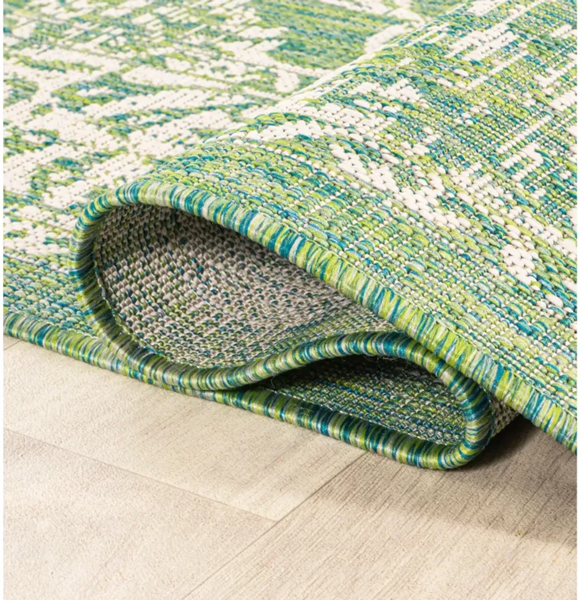 Tela Bohemian Textured Weave Floral Indoor/Outdoor Area Rug