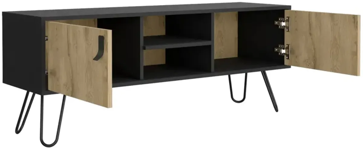 Tv Stand B Magness, Living Room, Black / Macadamia