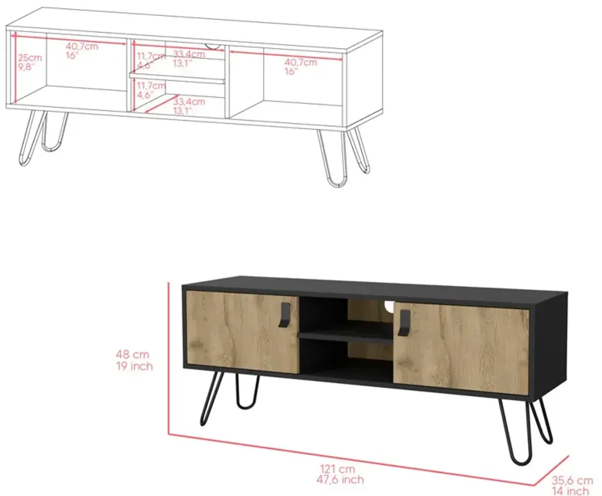 Tv Stand B Magness, Living Room, Black / Macadamia