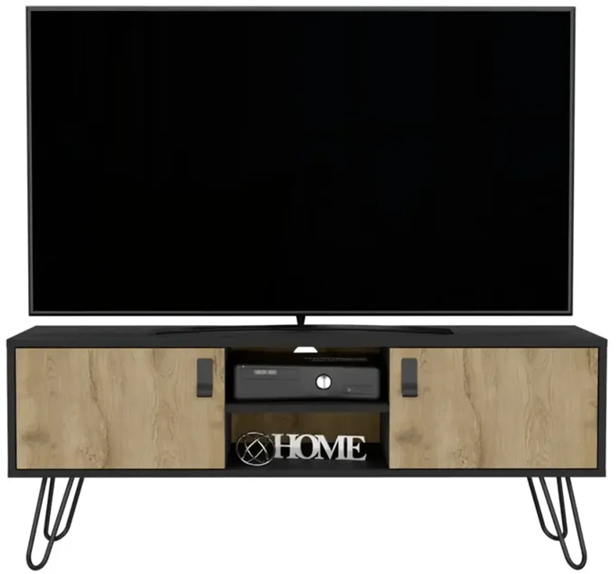 Tv Stand B Magness, Living Room, Black / Macadamia