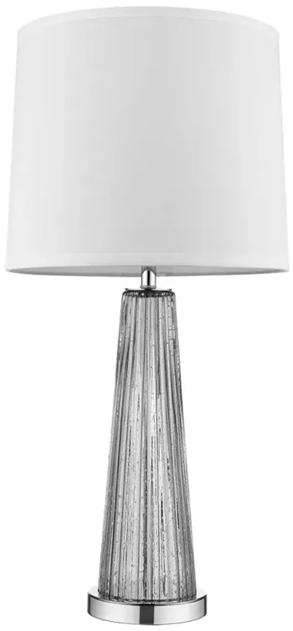 Hivvago 29" Silver Glass Buffet Lamp With Off White Empire Shade