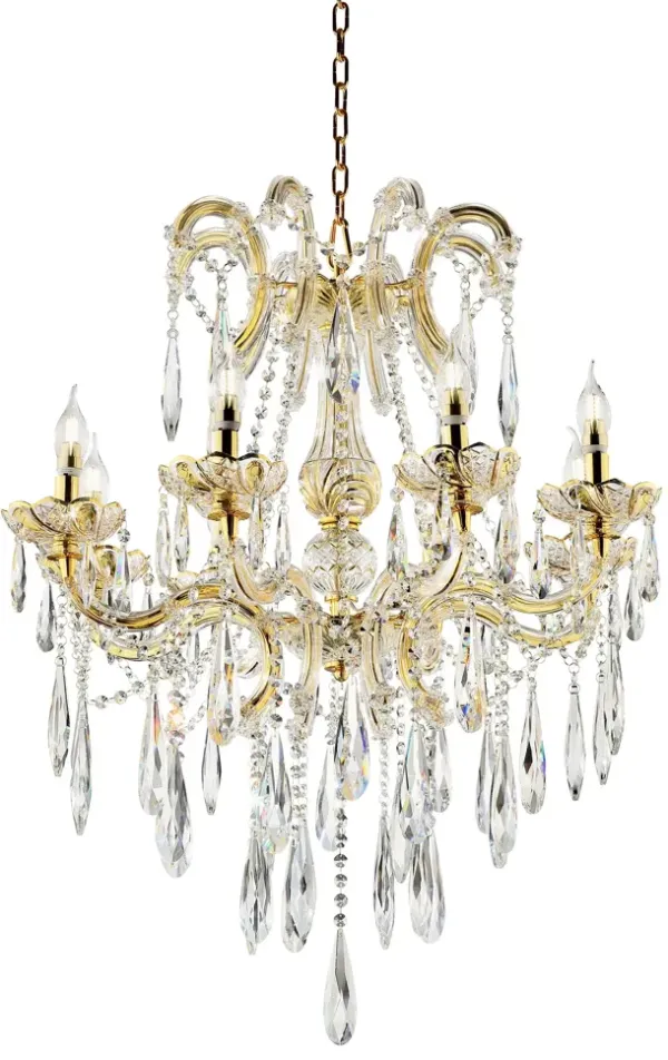 Hivvago Candle Style Empire Transparent Glass Led Ceiling Light