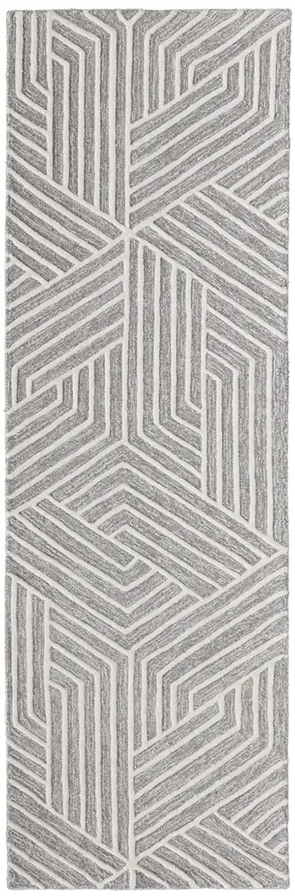 Lytton T8010 Gray/Cream 2'6" x 8' Runner Rug By Thom Filcia