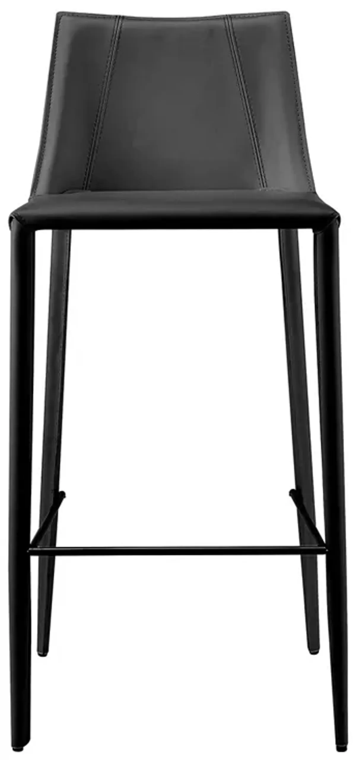 Rich Black Faux Leather Bar Stool