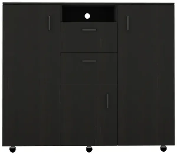 Orville 1-Shelf 2-Drawer Rectangle Dresser Black Wengue