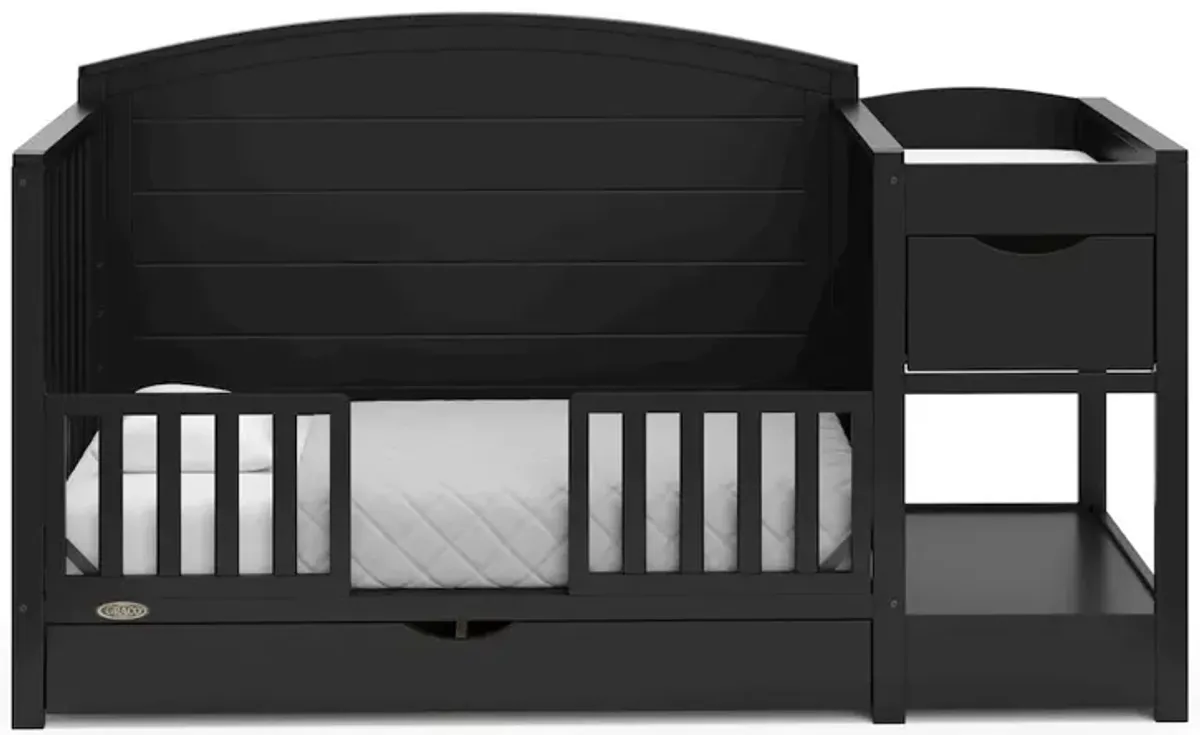 Graco Bellwood 5-in-1 Convertible Crib & Changer with Drawer (Black)