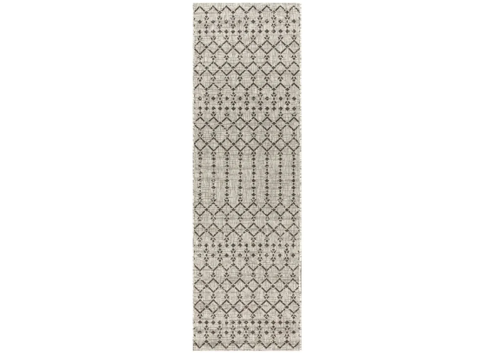 Ourika Moroccan Geometric Textured Weave Indoor/Outdoor Runner Rug