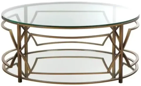 Pangea Home Z-Edward Round Coffee Table Brass