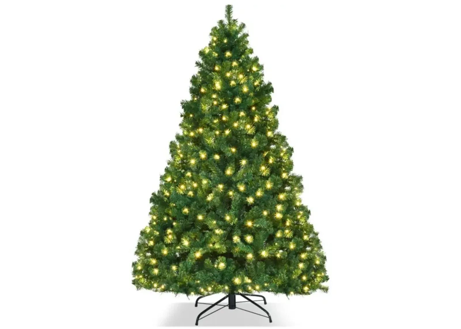 Hivvago 7/7.5/8 Feet Pre-lit Artificial Natural Christmas Tree with LED Lights